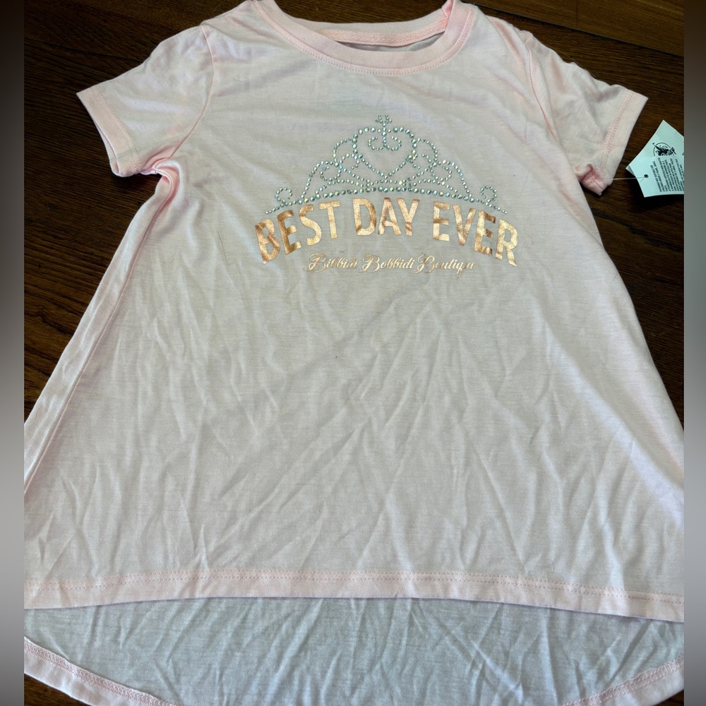 Pink Bibbidi Bobbidi Boutique Shirt with 'Best Day Ever' Design